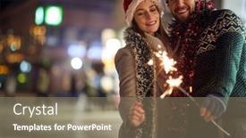  Presentation with walking together - Colorful PPT theme enhanced with lovely-couple-having-fun backdrop and a coral colored foreground