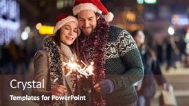  Presentation with walking together - Beautiful PPT layouts featuring lovely-couple-holding-sprinklers backdrop and a tawny brown colored foreground