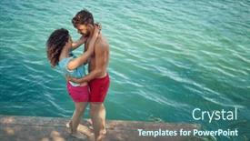  Presentation with togetherness - Presentation design featuring lovely-couple-hugging-young-man background and a  colored foreground