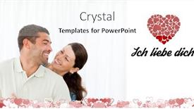  Presentation with living room - PPT theme enhanced with lovely-couple-laughing-together background and a cool aqua colored foreground