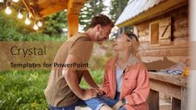  Presentation with weekend - Slides consisting of lovely-couple-spending-romantic-weekend background and a coral colored foreground