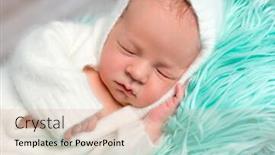  Presentation with newborn - PPT theme enhanced with lovely-dreamy-newborn-boy background and a lemonade colored foreground