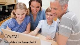  Presentation with notebook - Slides featuring lovely family using a notebook background and a soft green colored foreground