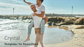  Presentation with gay - Audience pleasing slides consisting of lovely-gay-couple-on-piggyback backdrop and a light gray colored foreground