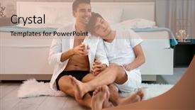  Presentation with gay - Slide deck consisting of lovely gay couple spending time background and a coral colored foreground