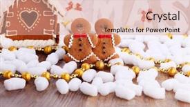  Presentation with gingerbread - Presentation design featuring lovely gingerbread cookies - sweet food background and a coral colored foreground