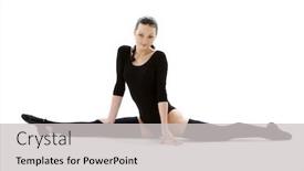  Presentation with black girl - Beautiful presentation theme featuring lovely-girl-in-black-leotard backdrop and a light gray colored foreground