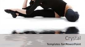  Presentation with black girl - PPT theme consisting of lovely-girl-in-black-leotard background and a light gray colored foreground