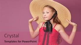  Presentation with hair dress - PPT theme having lovely-girl-with-blonde-hair background and a coral colored foreground