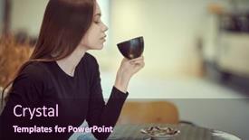  Presentation with lifestyle - Presentation theme having lovely-girl-with-long-brown background and a wine colored foreground