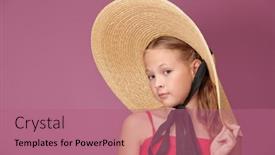  Presentation with hair dress - PPT layouts with lovely-girl-with-wavy-blonde background and a coral colored foreground