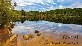  Presentation with clear water - PPT theme featuring lovely-glacial-lake-wingdfaller-see background and a gold colored foreground