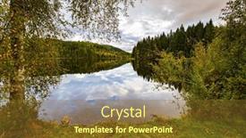  Presentation with clear water - Presentation design consisting of lovely-glacial-lake-wingdfaller-see background and a tawny brown colored foreground