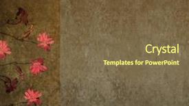  Presentation with purple floral - PPT theme enhanced with lovely green and purple background image with interesting texture and floral elements and plenty of space for text background and a tawny brown colored foreground
