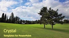  Presentation with green - Amazing presentation theme having lovely-green-grassy-slope backdrop and a tawny brown colored foreground