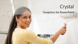  Presentation with hope bright future hopeful - Theme featuring lovely housewife painting at home background and a lemonade colored foreground