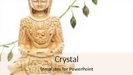  Presentation with elements - PPT theme featuring lovely illustration of buddha and floral elements against white background background and a lemonade colored foreground