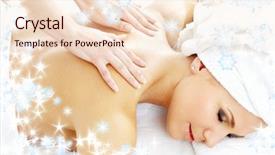  Presentation with lady - Beautiful presentation theme featuring lovely lady relaxing in massage backdrop and a  colored foreground