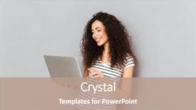  Presentation with curly hair - PPT theme enhanced with lovely lady with curly hair background and a coral colored foreground