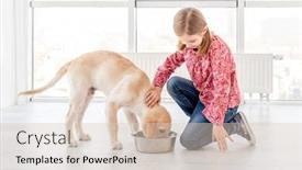  Presentation with dog food - Slides enhanced with lovely-little-girl-giving-food background and a lemonade colored foreground