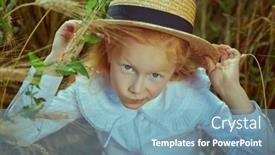  Presentation with hair - PPT layouts having lovely-little-girl-with-red background and a teal colored foreground