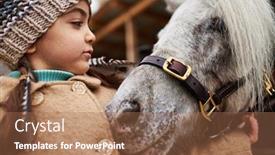  Presentation with cute - Slides with lovely-little-pony-snuggling-up background and a coral colored foreground