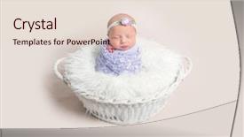 Presentation with baby girl - Presentation design consisting of lovely newborn baby girl wrapped background and a lemonade colored foreground