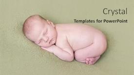  Presentation with newborn - Presentation consisting of lovely newborn baby background and a mint green colored foreground