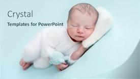  Presentation with newborn - PPT theme enhanced with lovely-newborn-resting background and a sky blue colored foreground