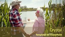  Presentation with old couple - Presentation design enhanced with lovely-old-couple-ready background and a tawny brown colored foreground