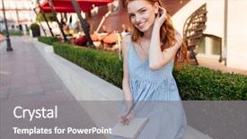  Presentation with big city love - Audience pleasing theme consisting of lovely redhead girl holding notepad backdrop and a gray colored foreground