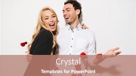  Presentation with young happy couple - Slide deck with lovely-romantic-young-happy-couple background and a coral colored foreground