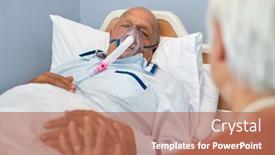  Presentation with hospital mask - Presentation theme consisting of lovely-senior-woman-visiting background and a coral colored foreground