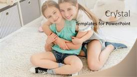  Presentation with ancient indian philosophy lovely - Colorful theme enhanced with lovely-sisters-cuddling-in-playroom backdrop and a soft green colored foreground