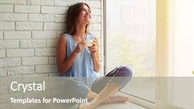  Presentation with sun - Presentation theme featuring lovely sun and sun rays background and a gray colored foreground