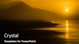  Presentation with tropical - PPT theme consisting of lovely sundown silhouette of tropical background and a black colored foreground