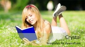  Presentation with teenage girl - Cool new presentation with lovely teenage girl with book backdrop and a yellow colored foreground