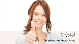  Presentation with girl teens - PPT theme consisting of lovely teenage girl with thumbs background and a  colored foreground