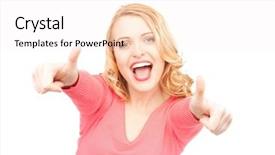  Presentation with teenage girl - Colorful PPT layouts enhanced with lovely teenage girl with thumbs backdrop and a  colored foreground