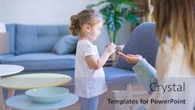  Presentation with toddler eating - Theme featuring lovely-toddler-child-girl background and a light blue colored foreground