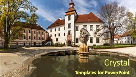  Presentation with czech republic - Presentation design featuring lovely-town-of-trebon-southern background and a tawny brown colored foreground