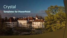  Presentation with czech republic - Theme featuring lovely-town-of-trebon background and a ocean colored foreground