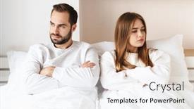  Presentation with upset - Presentation with lovely-upset-young-couple-laying background and a sky blue colored foreground