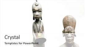  Presentation with west africa - Beautiful PPT theme featuring lovely west african wooden figures backdrop and a white colored foreground