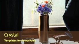  Presentation with coach - Colorful slide deck enhanced with lovely wild flowers in thermos on a railway coach table backdrop and a tawny brown colored foreground