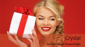  Presentation with what idea present by the picture - Presentation consisting of lovely woman in red dress background and a red colored foreground