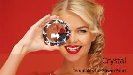  Presentation with love between man and woman - Beautiful slides featuring lovely woman with big diamond backdrop and a  colored foreground