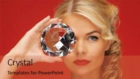 Presentation with birthday diamond - Cool new theme with lovely woman with big diamond backdrop and a red colored foreground