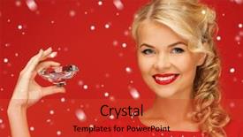  Presentation with love between man and woman - PPT theme featuring lovely woman with big diamond background and a red colored foreground