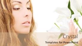  Presentation with lily flower - Cool new slides with lovely woman with white madonna lily flower backdrop and a lemonade colored foreground